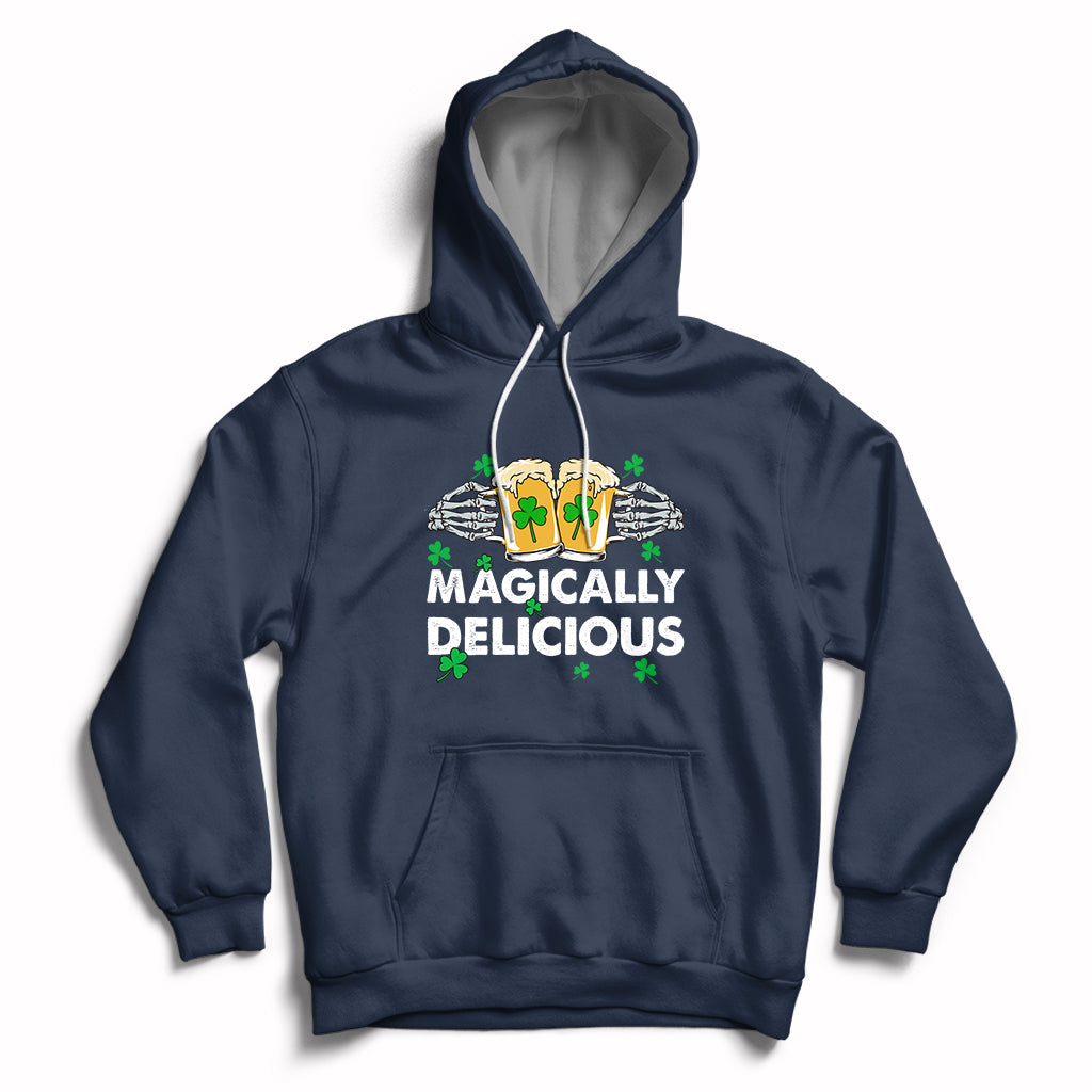 Magically Delicious St Patricks Day Skeleton Charms Shmarock Hoodie - Wonder Print Shop