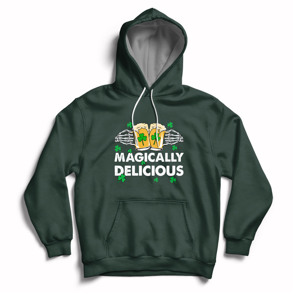 Magically Delicious St Patricks Day Skeleton Charms Shmarock Hoodie - Wonder Print Shop