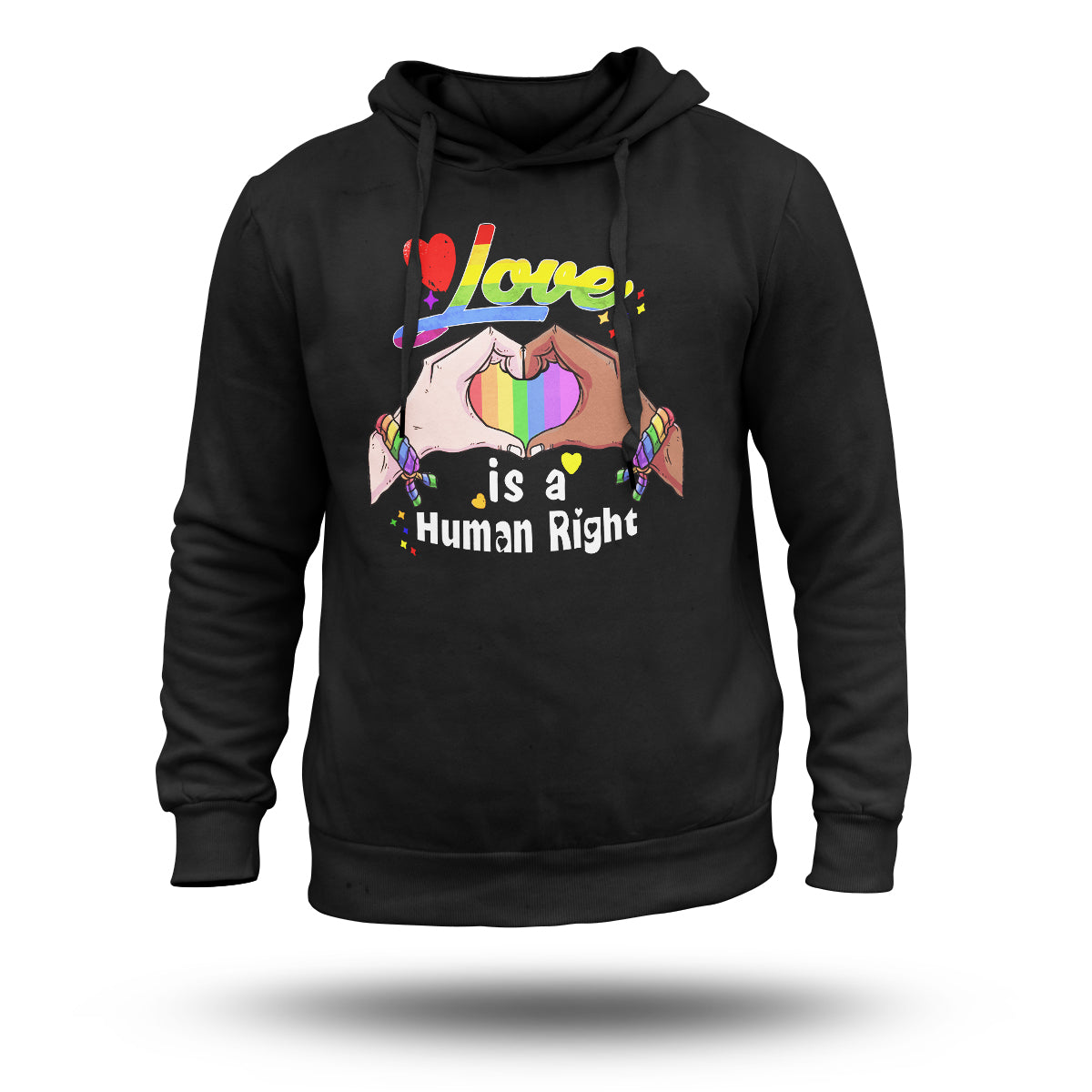 Love is A Human Right LGBTQ Rainbow Heart Gay Pride, LGBT Hoodie - Wonder Print Shop