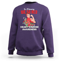 In February We Go Red American Heart Disease Awareness Sweatshirt - Wonder Print Shop