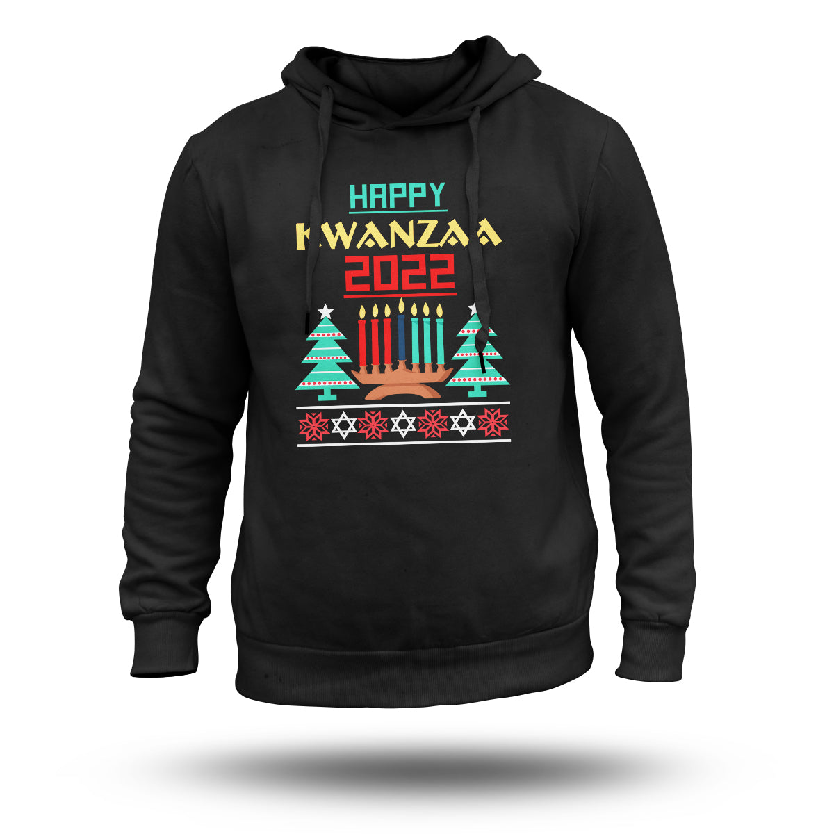 Happy Kwanzaa Drum Kinara Seven Candles Africa Celebration, Kwanzaa Holiday Hoodie - Wonder Print Shop