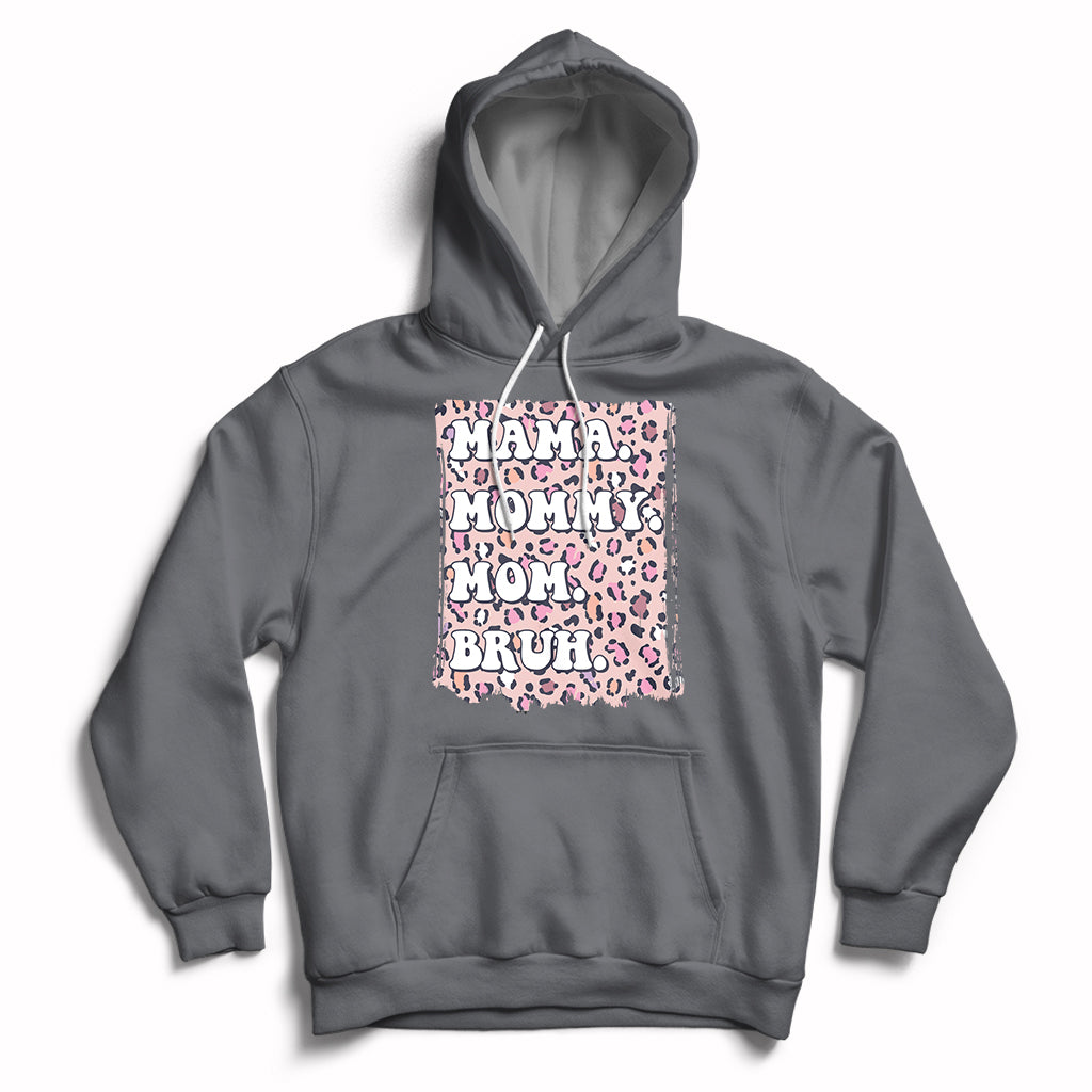 Mama Mommy Mom Bruh Mommy And Me Pink Leopard Mother's Day Gifts Hoodie - Wonder Print Shop