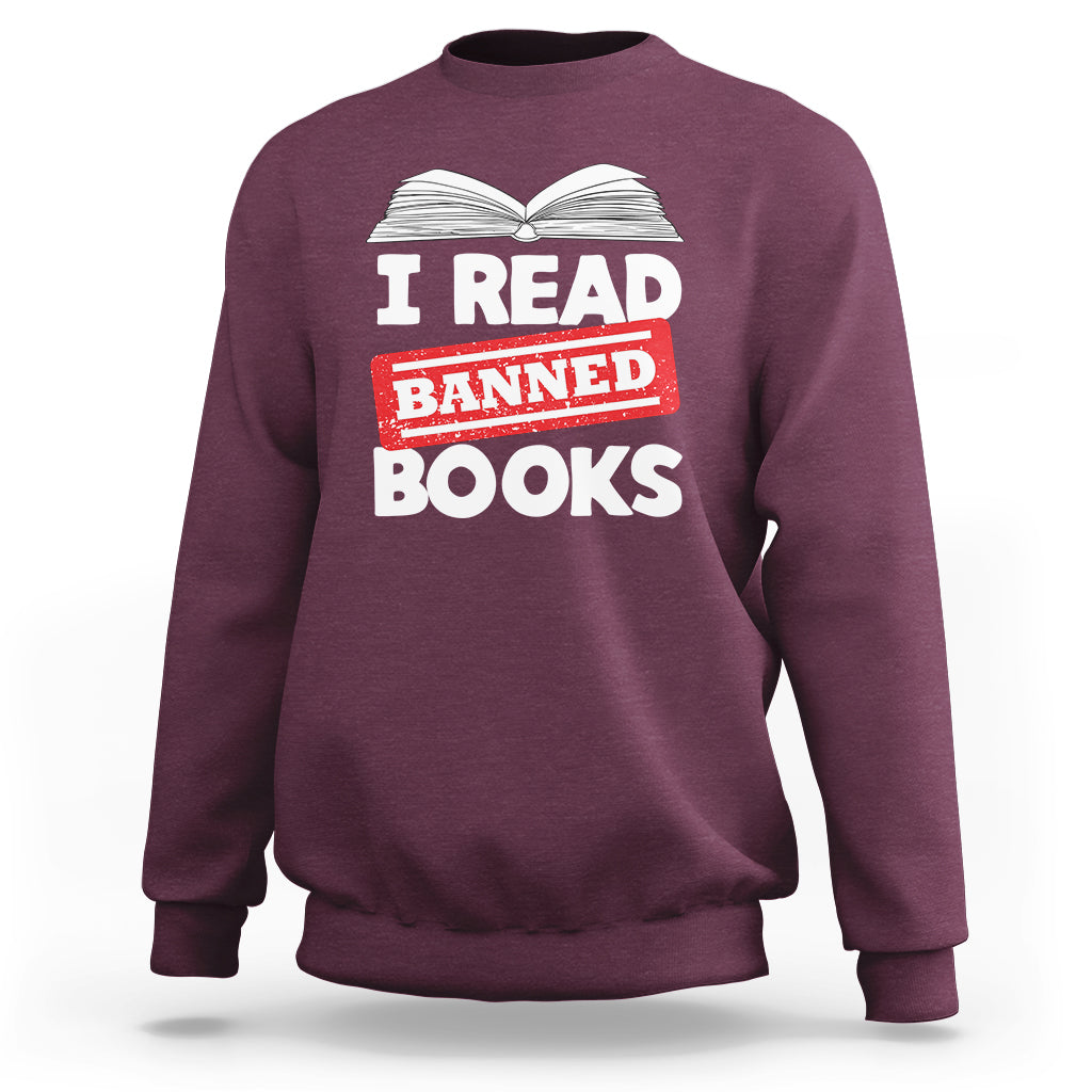 I Read Banned Books Readers Reading I'm With The Banned Sweatshirt - Wonder Print Shop