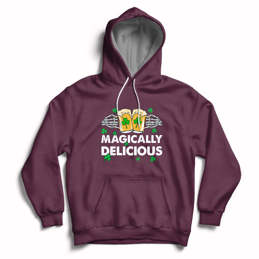 Magically Delicious St Patricks Day Skeleton Charms Shmarock Hoodie - Wonder Print Shop