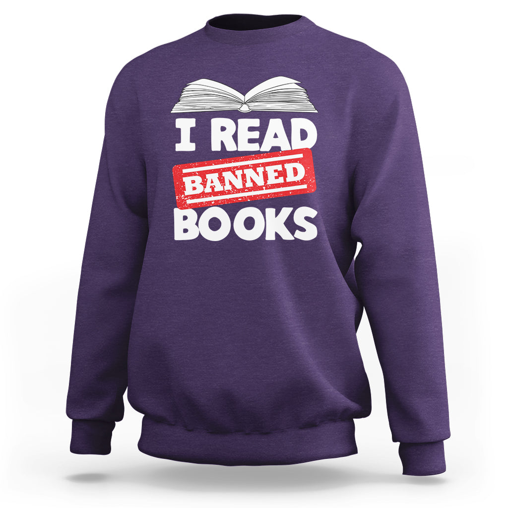 I Read Banned Books Readers Reading I'm With The Banned Sweatshirt - Wonder Print Shop
