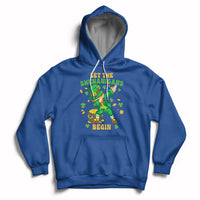 Royal blue St. Patrick's Day hoodie with hood, kangaroo pocket, dabbing leprechaun graphic
