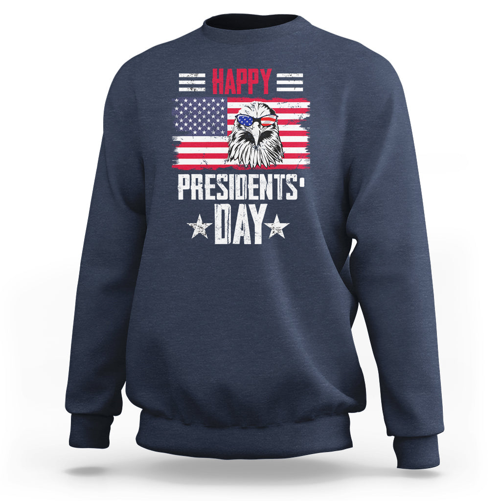 Happy Presidents' Day American Patriots Eagle US Flag Pride Sweatshirt - Wonder Print Shop