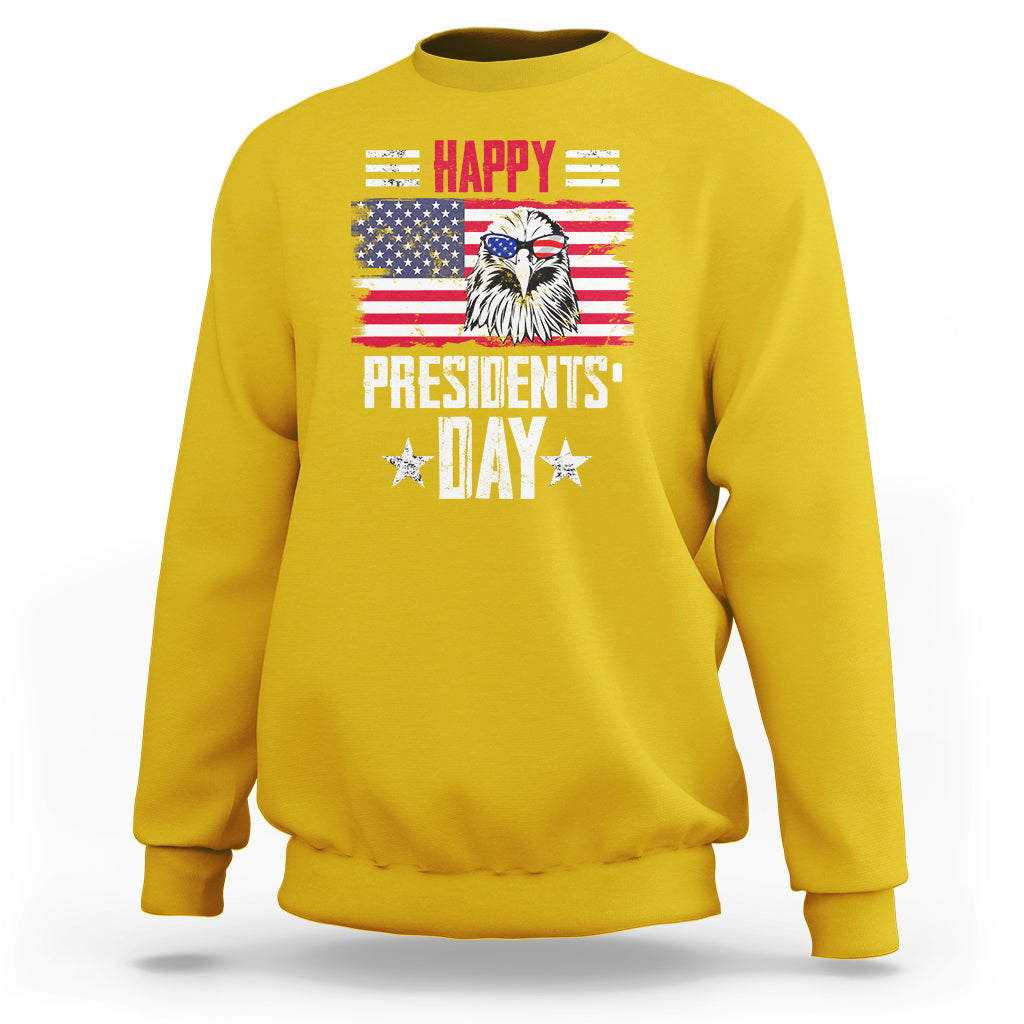 Happy Presidents' Day American Patriots Eagle US Flag Pride Sweatshirt - Wonder Print Shop