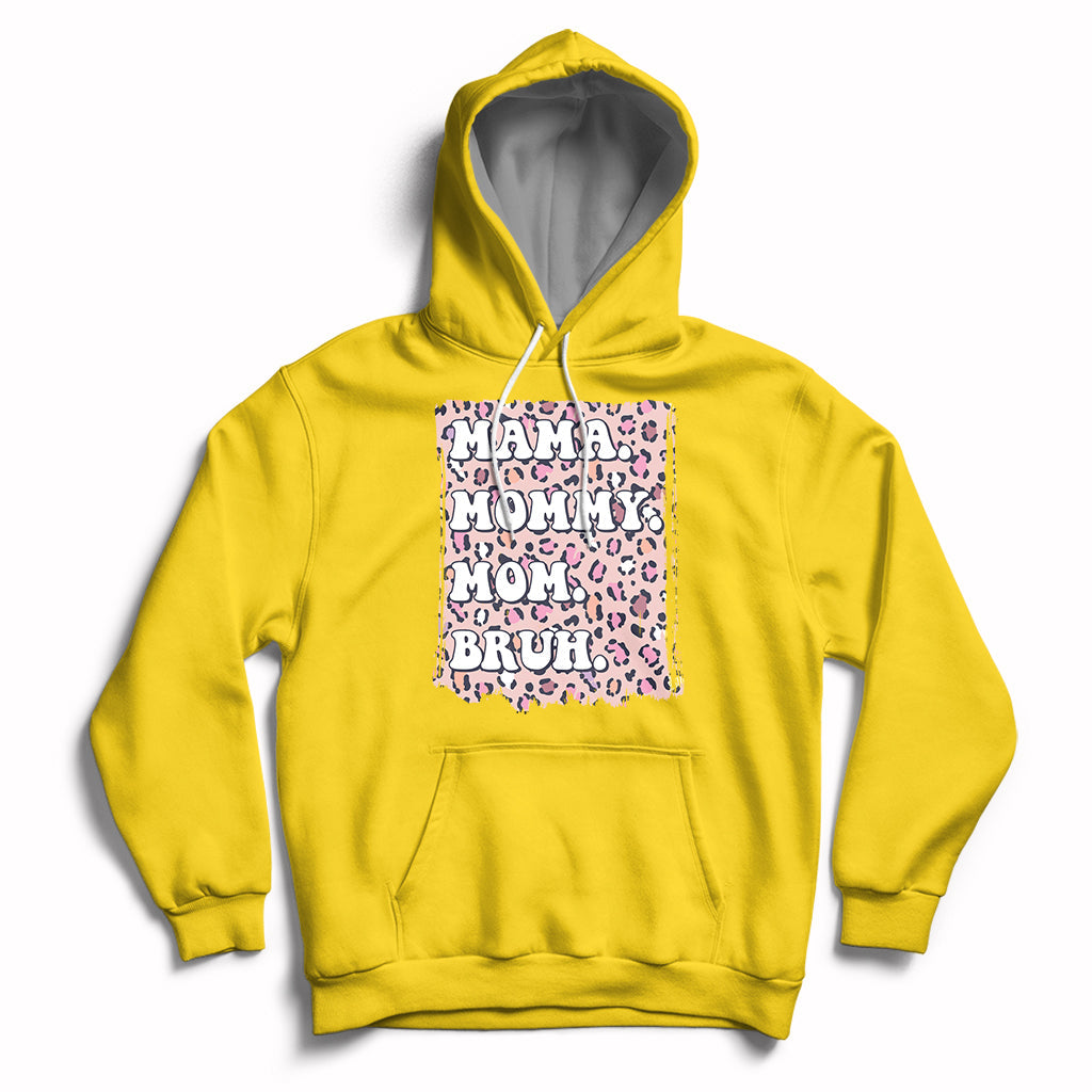 Mama Mommy Mom Bruh Mommy And Me Pink Leopard Mother's Day Gifts Hoodie - Wonder Print Shop