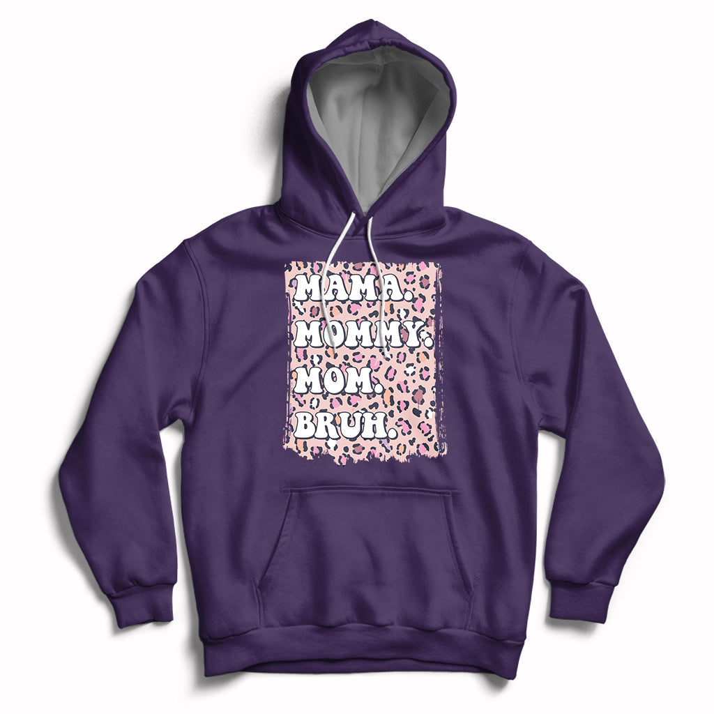 Mama Mommy Mom Bruh Mommy And Me Pink Leopard Mother's Day Gifts Hoodie - Wonder Print Shop