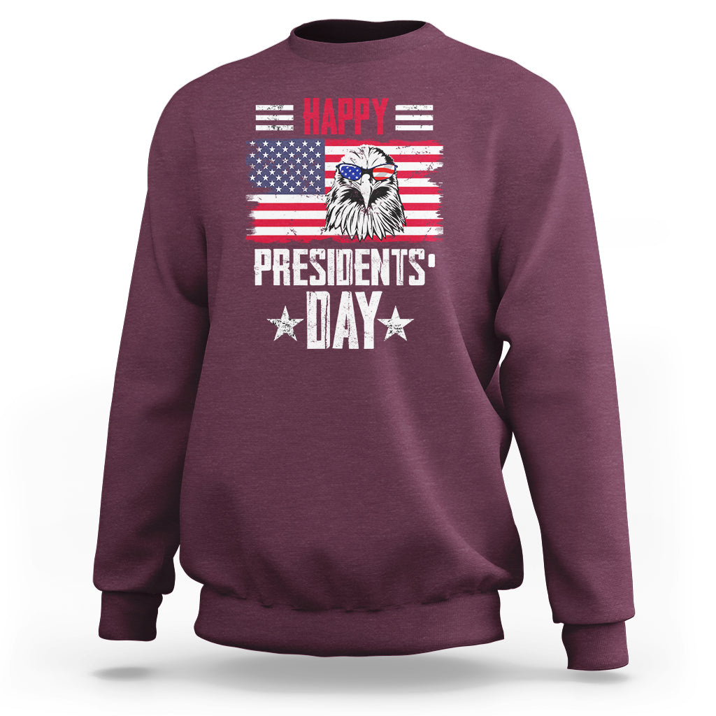 Happy Presidents' Day American Patriots Eagle US Flag Pride Sweatshirt - Wonder Print Shop
