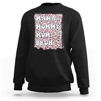 Mama Mommy Mom Bruh Mommy And Me Pink Leopard Mother's Day Gifts Sweatshirt - Wonder Print Shop
