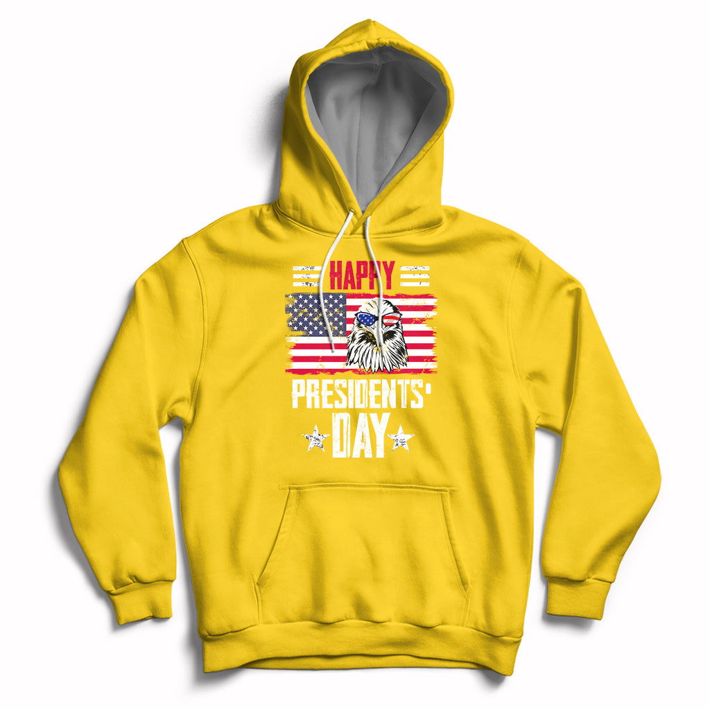 Happy Presidents' Day American Patriots Eagle US Flag Pride Hoodie - Wonder Print Shop