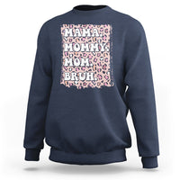 Mama Mommy Mom Bruh Mommy And Me Pink Leopard Mother's Day Gifts Sweatshirt - Wonder Print Shop