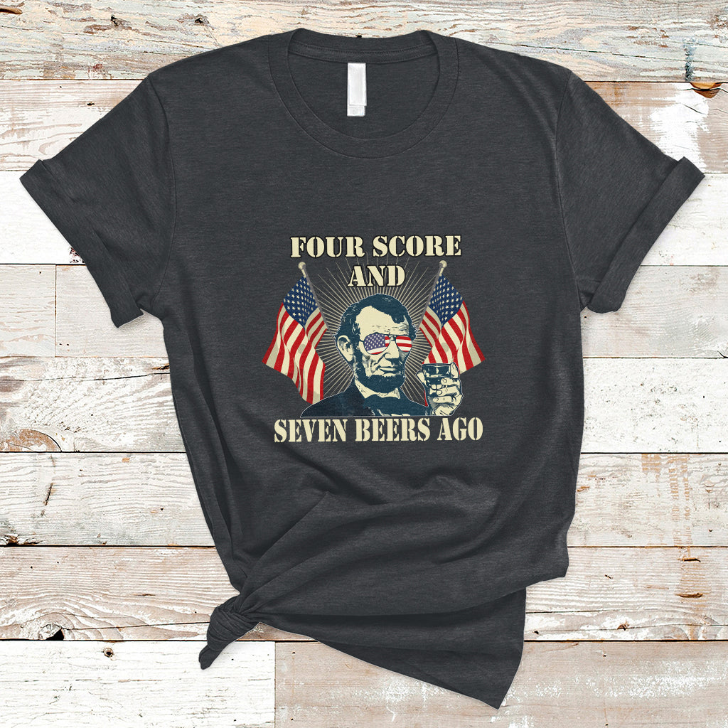 Drinking Like Lincoln 4th of July Abraham American Flag T-Shirt - Wonder Print Shop