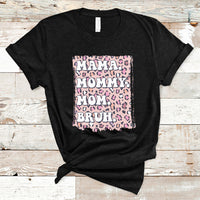 Mama Mommy Mom Bruh Mommy And Me Pink Leopard Mother's Day Gifts T Shirt - Wonder Print Shop