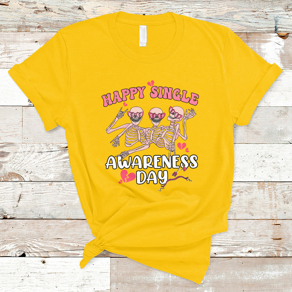Happy Singles Awareness Day Galentine's Gang Anti Valentines T-Shirt - Wonder Print Shop