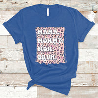 Mama Mommy Mom Bruh Mommy And Me Pink Leopard Mother's Day Gifts T Shirt - Wonder Print Shop