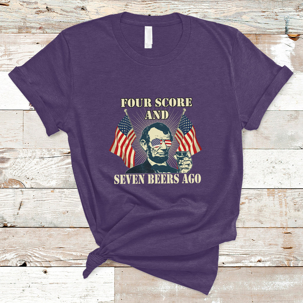 Drinking Like Lincoln 4th of July Abraham American Flag T-Shirt - Wonder Print Shop