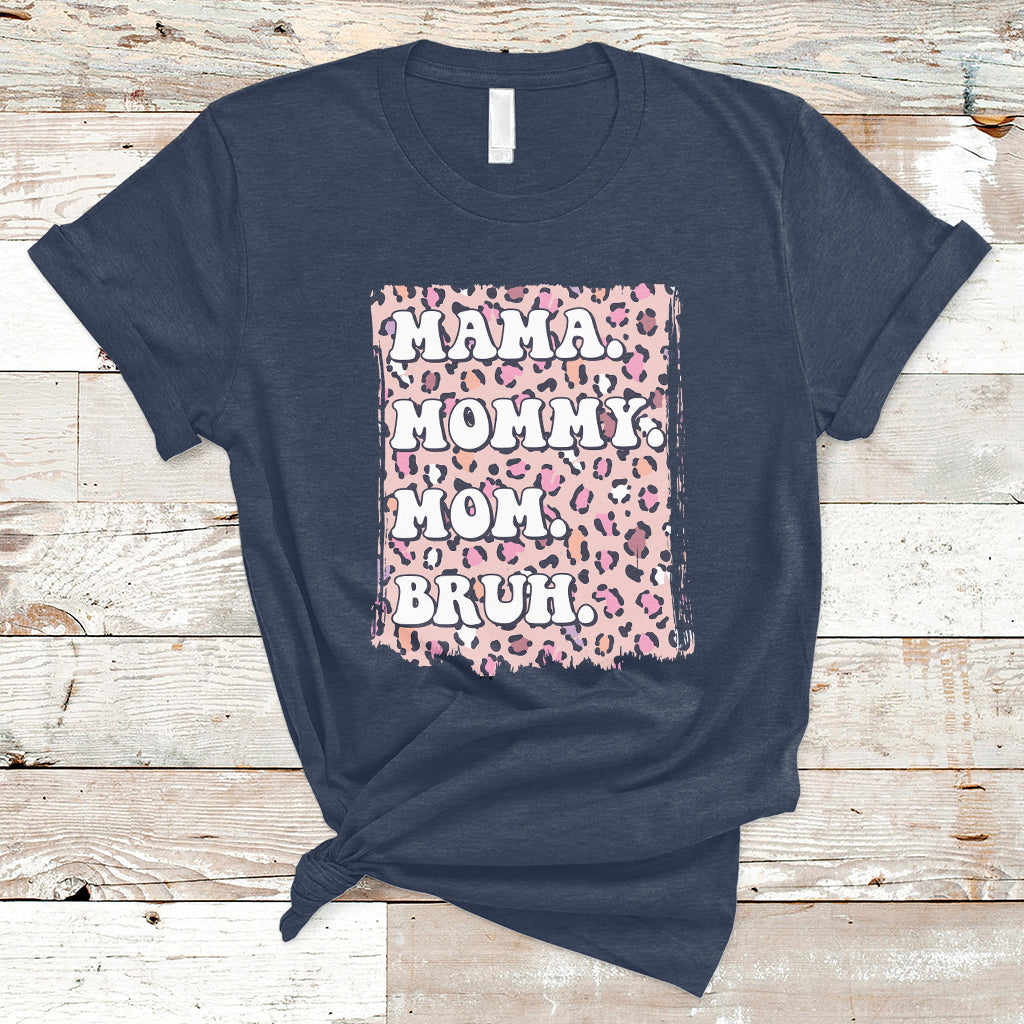 Mama Mommy Mom Bruh Mommy And Me Pink Leopard Mother's Day Gifts T Shirt - Wonder Print Shop