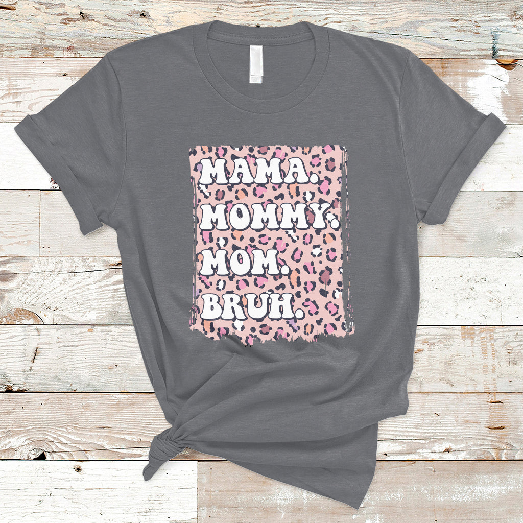 Mama Mommy Mom Bruh Mommy And Me Pink Leopard Mother's Day Gifts T Shirt - Wonder Print Shop