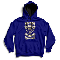Navy nurse-themed hoodie with front graphic, pullover hood and drawstrings