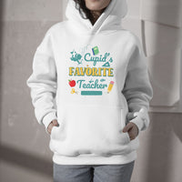 Cupid's Favorite Teacher Groovy Retro Valentine's Day Funny Hoodie - Wonder Print Shop