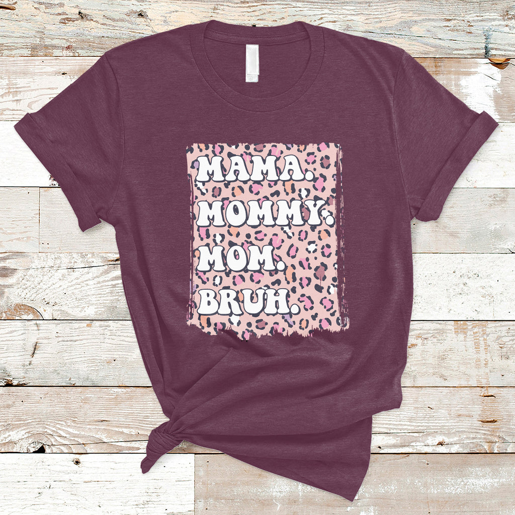 Mama Mommy Mom Bruh Mommy And Me Pink Leopard Mother's Day Gifts T Shirt - Wonder Print Shop