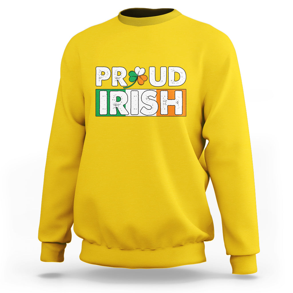 Proud Irish St. Patrick's Day Shamrock Lucky Charm Sweatshirt - Wonder Print Shop