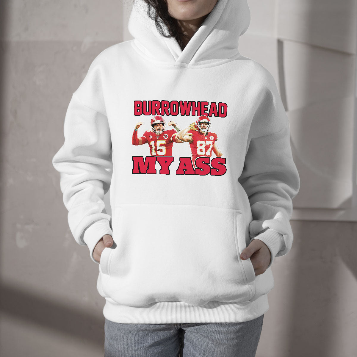 Funny Mock Sarcastic Burrowhead My Ass Hoodie - Wonder Print Shop