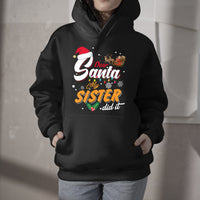 Dear Santa My Sister Did It Christmas Lights Xmas Pajamas, Christmas Santa Hoodie - Wonder Print Shop