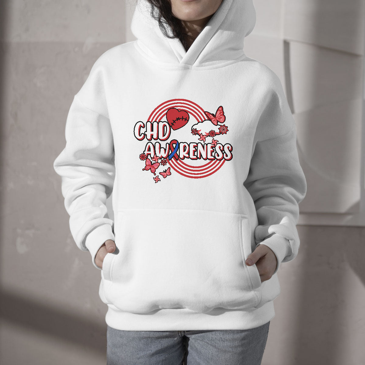 Rainbow CHD Congenital Heart Defect Awareness Heart Disease Hoodie - Wonder Print Shop