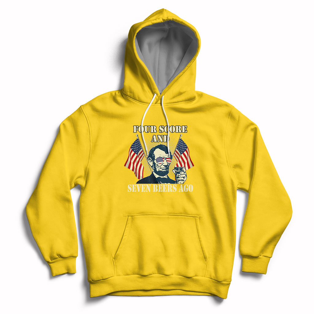 Drinking Like Lincoln 4th of July Abraham American Flag Hoodie - Wonder Print Shop