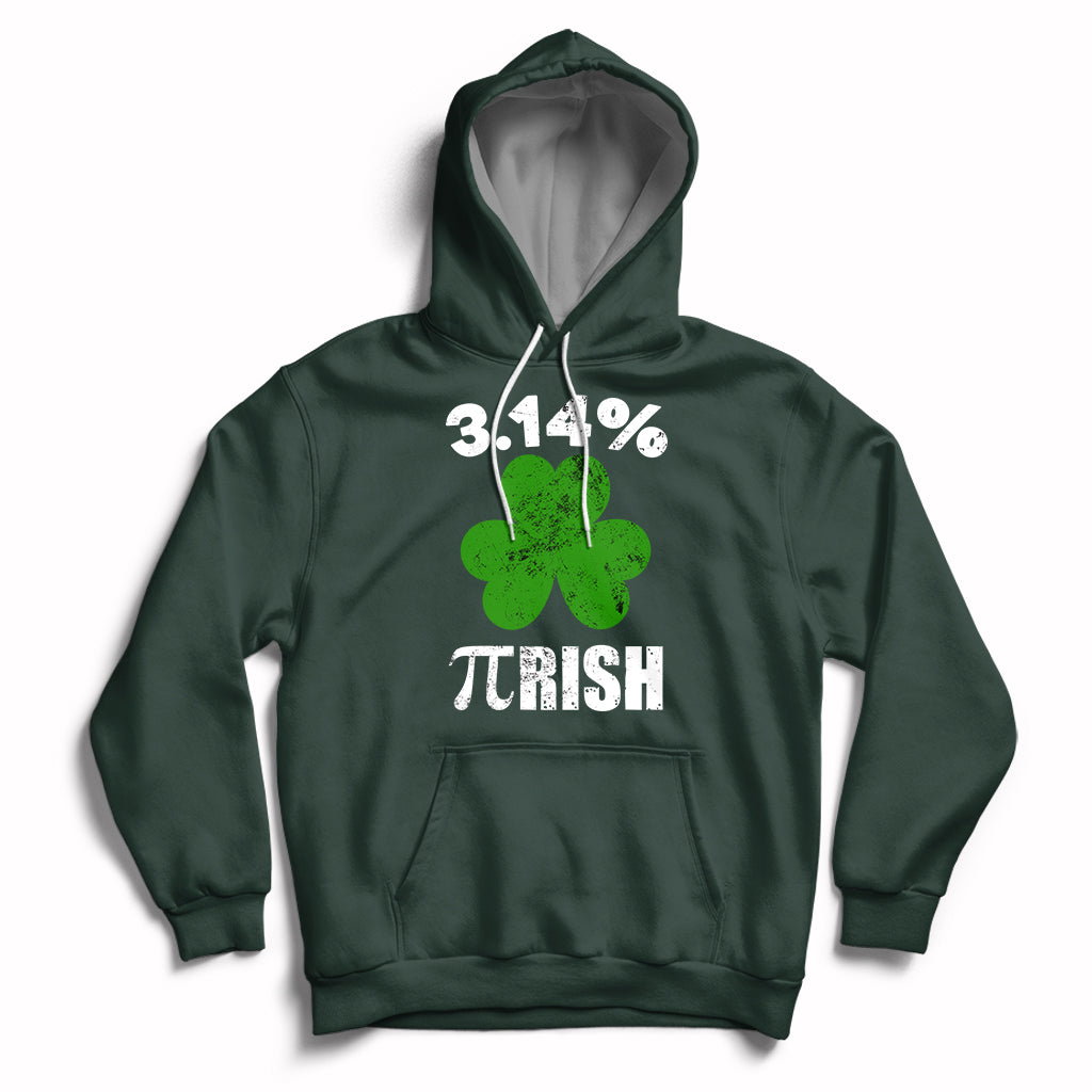 Pi Day St. Patrick's 3.14% Irish Funny Pirish Math Number Pi Hoodie - Wonder Print Shop