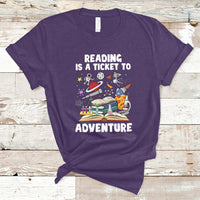 Reading Is A Ticket To Adventure Student Teacher Reading Book Lover T Shirt - Wonder Print Shop
