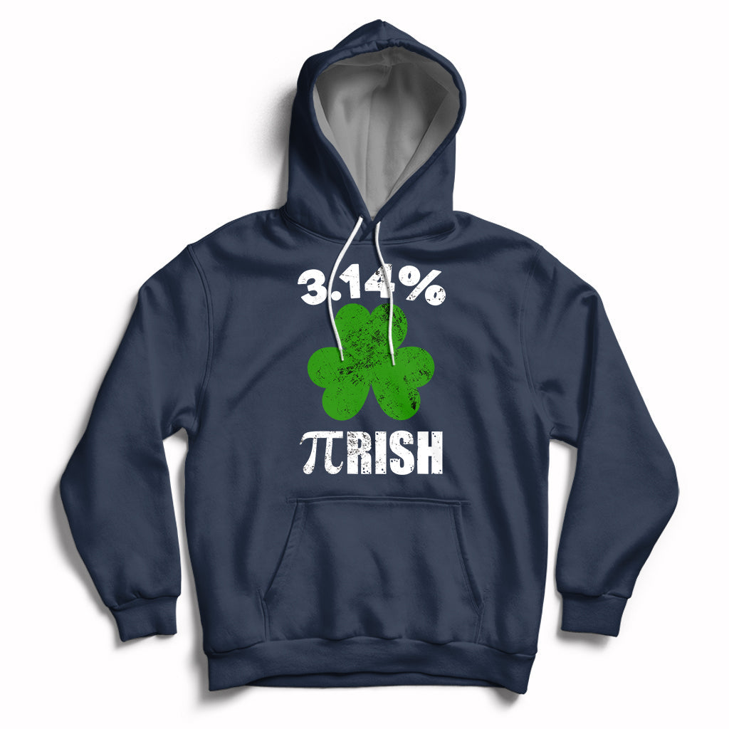 Pi Day St. Patrick's 3.14% Irish Funny Pirish Math Number Pi Hoodie - Wonder Print Shop