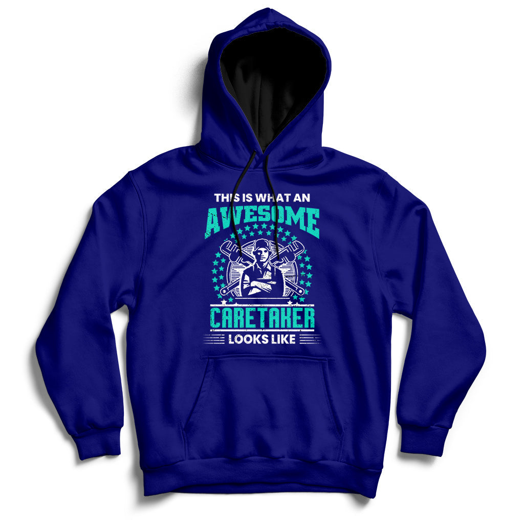This Is What An Awesome Caretaker Looks Like Hoodie - Wonder Print Shop