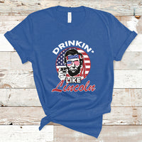 Drinking Like Lincoln 4th of July Men Abraham American Flag T-Shirt - Wonder Print Shop