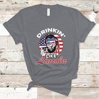 Drinking Like Lincoln 4th of July Men Abraham American Flag T-Shirt - Wonder Print Shop