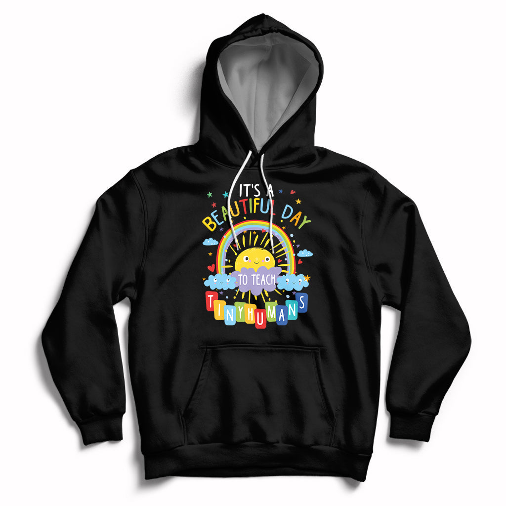 Groovy It's A Good Day To Teach Tiny Humans To Teacher Rainbow Hoodie - Wonder Print Shop