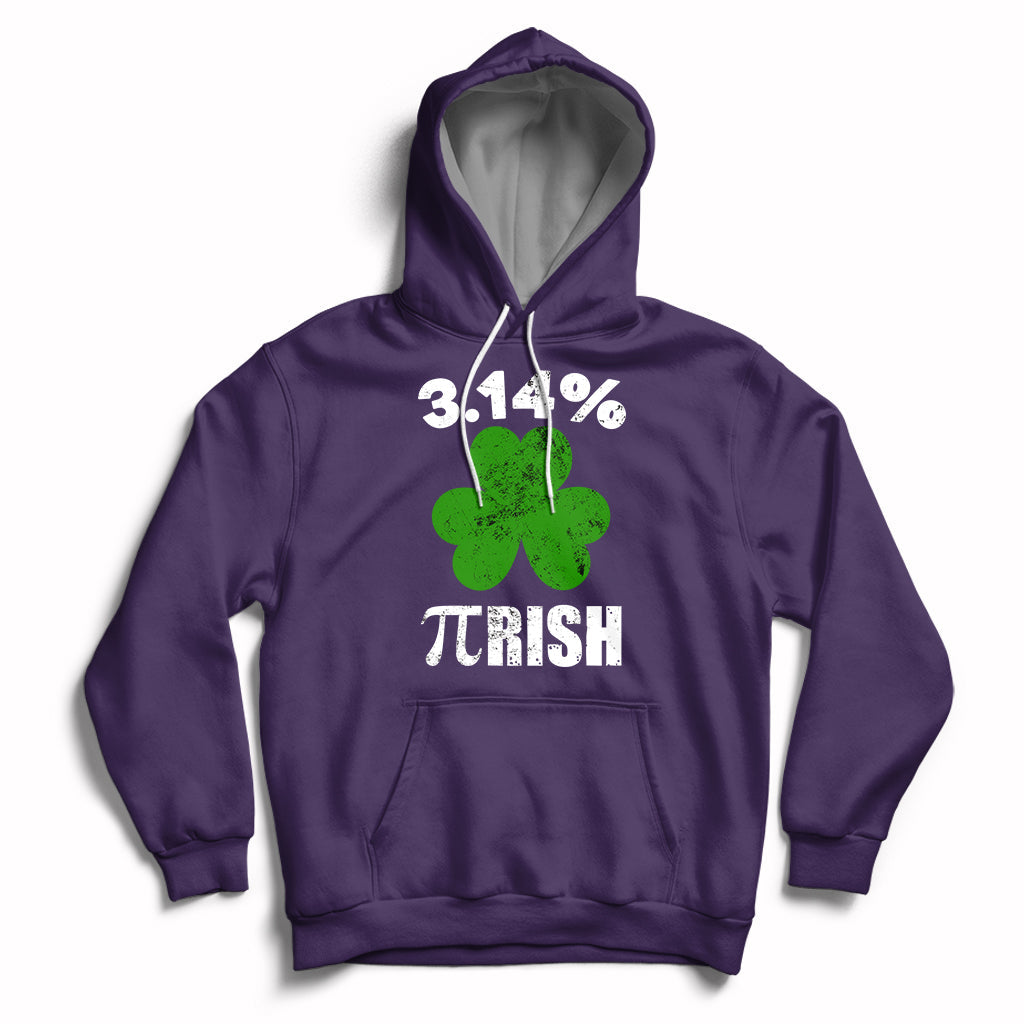 Pi Day St. Patrick's 3.14% Irish Funny Pirish Math Number Pi Hoodie - Wonder Print Shop