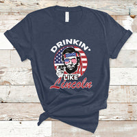 Drinking Like Lincoln 4th of July Men Abraham American Flag T-Shirt - Wonder Print Shop