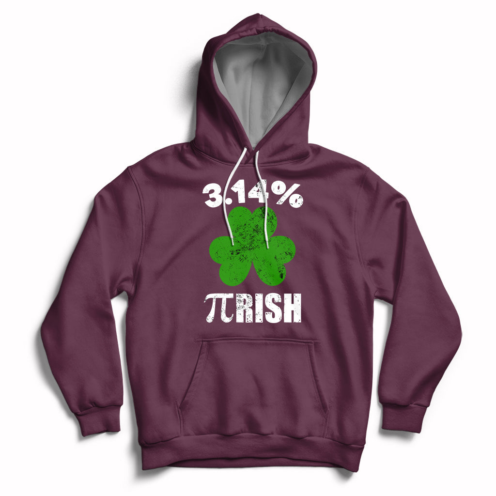 Pi Day St. Patrick's 3.14% Irish Funny Pirish Math Number Pi Hoodie - Wonder Print Shop