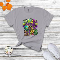 Mardi Gras 2023 Squad Mardi Gras Costume Carnival Mask Beads And Blings T Shirt - Wonder Print Shop