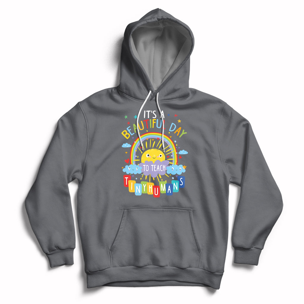 Groovy It's A Good Day To Teach Tiny Humans To Teacher Rainbow Hoodie - Wonder Print Shop