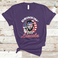 Drinking Like Lincoln 4th of July Men Abraham American Flag T-Shirt - Wonder Print Shop