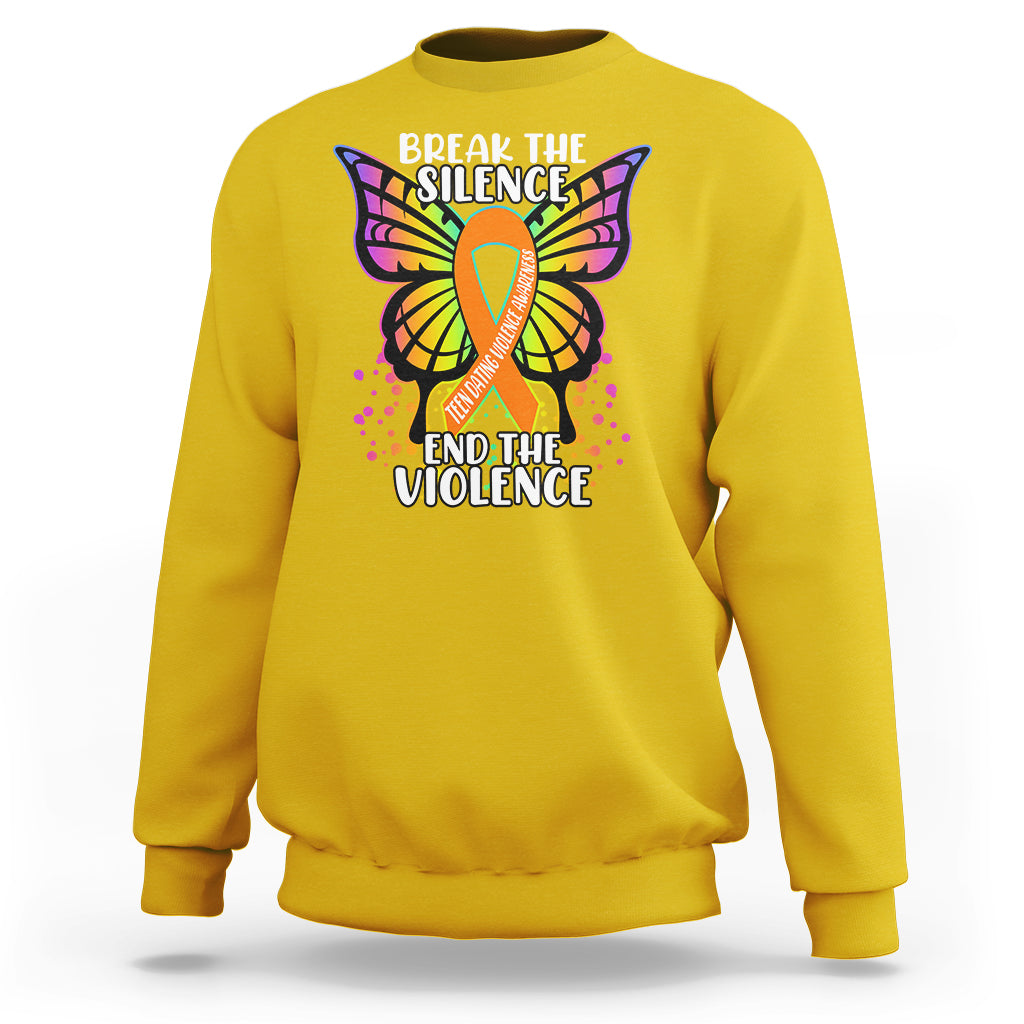 Break The Silence End The Violence Teen Dating Violence Sweatshirt - Wonder Print Shop
