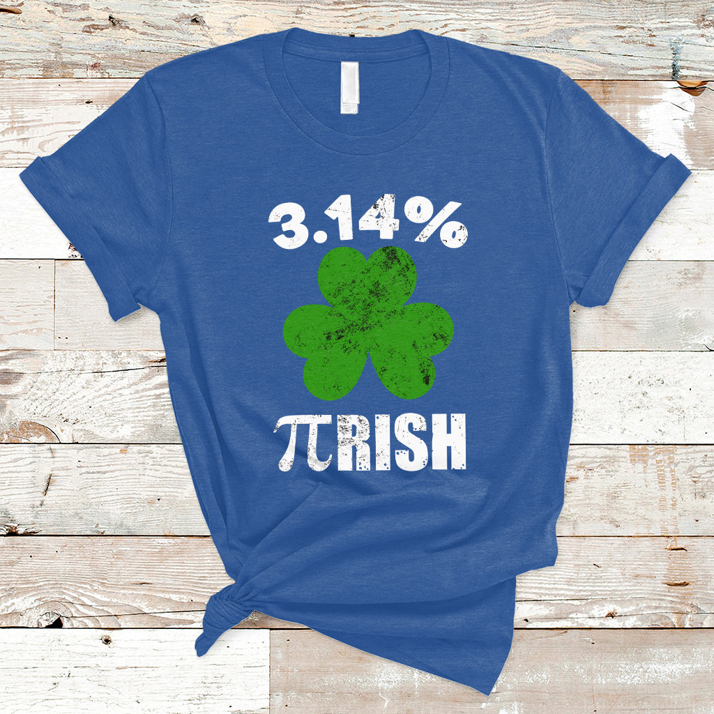 Pi Day St. Patrick's 3.14% Irish Funny Pirish Math Number Pi T Shirt - Wonder Print Shop