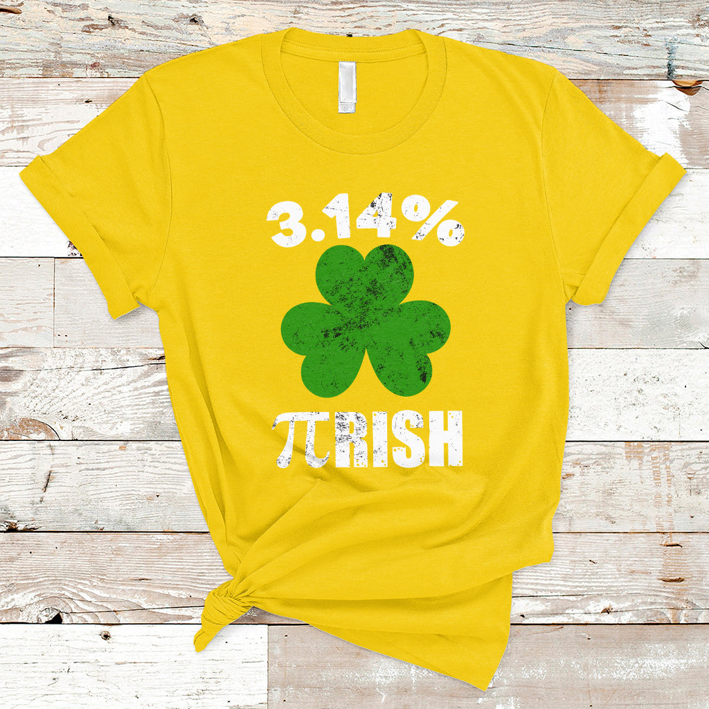 Pi Day St. Patrick's 3.14% Irish Funny Pirish Math Number Pi T Shirt - Wonder Print Shop