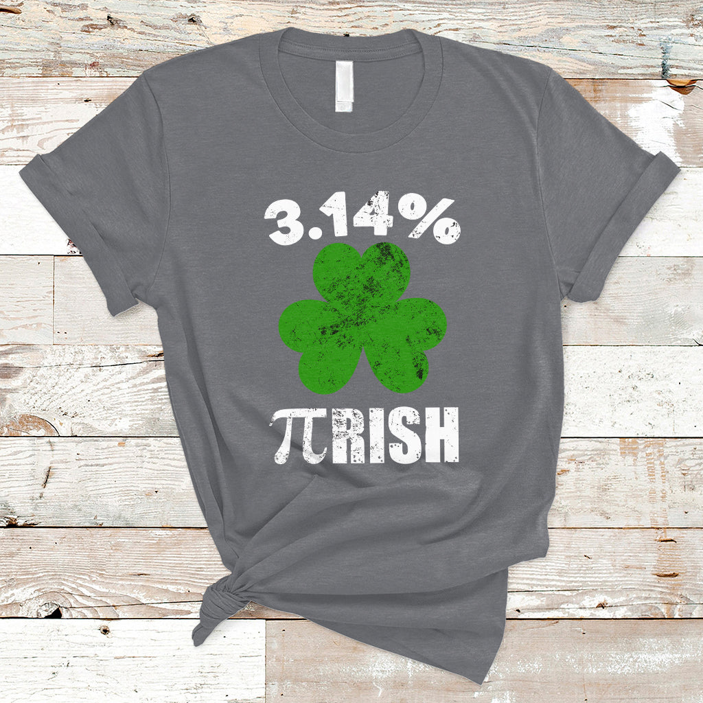 Pi Day St. Patrick's 3.14% Irish Funny Pirish Math Number Pi T Shirt - Wonder Print Shop